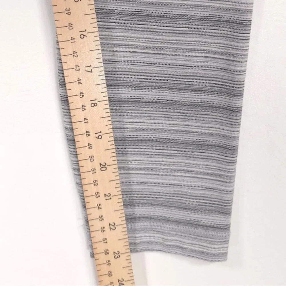 Lululemon Leggings Size 8 High‎ Times Pant Cyber Striped White Silver